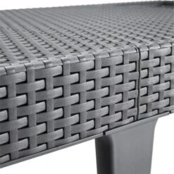 ALLIBERT Bain De Soleil JAIPUR - 4 Positions - Imitation Résine Tressée - Graphite -Esprit Plein Air allibert bain de soleil jaipur 4 positions imitation resine tressee graphite 8711245144870 516505