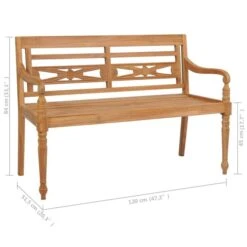Banc Batavia Avec Coussin Anthracite 120 Cm Bois De Teck Massif -Esprit Plein Air banc batavia avec coussin anthracite 120 cm bois de teck massif 3666722870276 822887