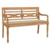 Banc Batavia Avec Coussin Beige 150 Cm Bois De Teck Massif 2