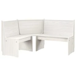 Banc D'angle De Jardin 151 Cm Bois De Pin Solide Blanc
