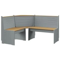 Banc D'angle De Jardin 151 Cm Pin Solide Marron Miel Et Gris