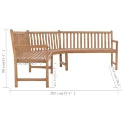 Banc D'angle De Jardin 202x202x90 Cm Bois De Teck Solide -Esprit Plein Air banc d angle de jardin 202x202x90 cm bois de teck solide 8718475713968 979700