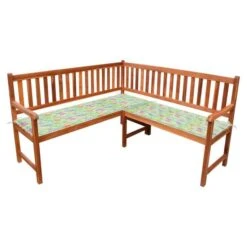 Banc D'angle De Jardin Avec Coussins 150cm Bois D'acacia Massif 8