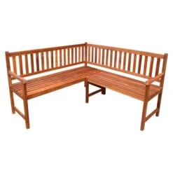 Esprit Plein Air 12 Esprit Plein Air -Esprit Plein Air banc d angle de jardin avec coussins 150cm bois d acacia massif 3666722419215 838376