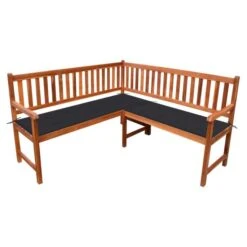 Banc D'angle De Jardin Avec Coussins 150cm Bois D'acacia Massif 15