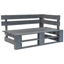 Banc D'angle Palette De Jardin Bois Gris
