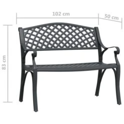 Banc De Jardin 102 Cm Aluminium Coulé Noir -Esprit Plein Air banc de jardin 102 cm aluminium coule noir 3666722171878 1227640