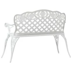 Banc De Jardin 108 Cm Aluminium Coulé Blanc -Esprit Plein Air banc de jardin 108 cm aluminium coule blanc 3666722171939 1227596
