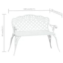 Banc De Jardin 108 Cm Aluminium Coulé Blanc -Esprit Plein Air banc de jardin 108 cm aluminium coule blanc 3666722171939 1227598
