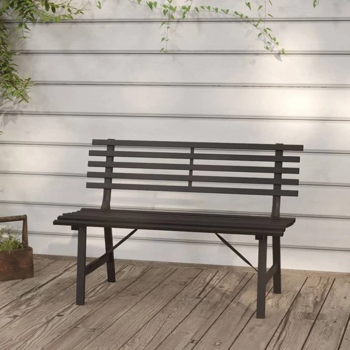 Banc De Jardin 110 Cm Acier Noir 1 Banc De Jardin 110 Cm Acier Noir