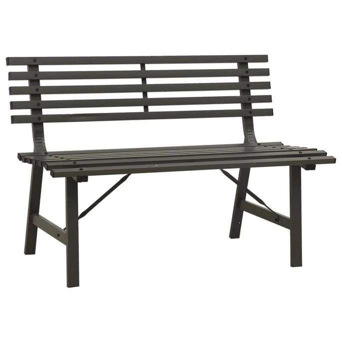 Banc De Jardin 110 Cm Acier Noir 2 Banc De Jardin 110 Cm Acier Noir – Image 2