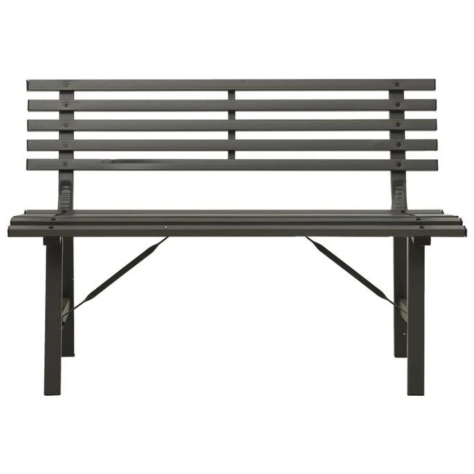 Banc De Jardin 110 Cm Acier Noir 3 Banc De Jardin 110 Cm Acier Noir – Image 3