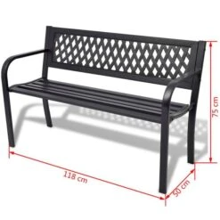 Banc De Jardin 118 Cm Acier Noir -Esprit Plein Air banc de jardin 118 cm acier noir 3666722331012 974032