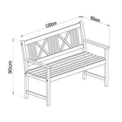 Banc De Jardin 120cm En Bois Exotique Eucalyptus FSC - 120 X 60 X 90 Cm -Esprit Plein Air banc de jardin 120cm en bois exotique eucalyptus fsc 120 x 60 x 90 cm 3612408255660 461975