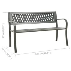 Banc De Jardin 125 Cm Acier Gris 2 -Esprit Plein Air banc de jardin 125 cm acier gris 3666722357685 941147