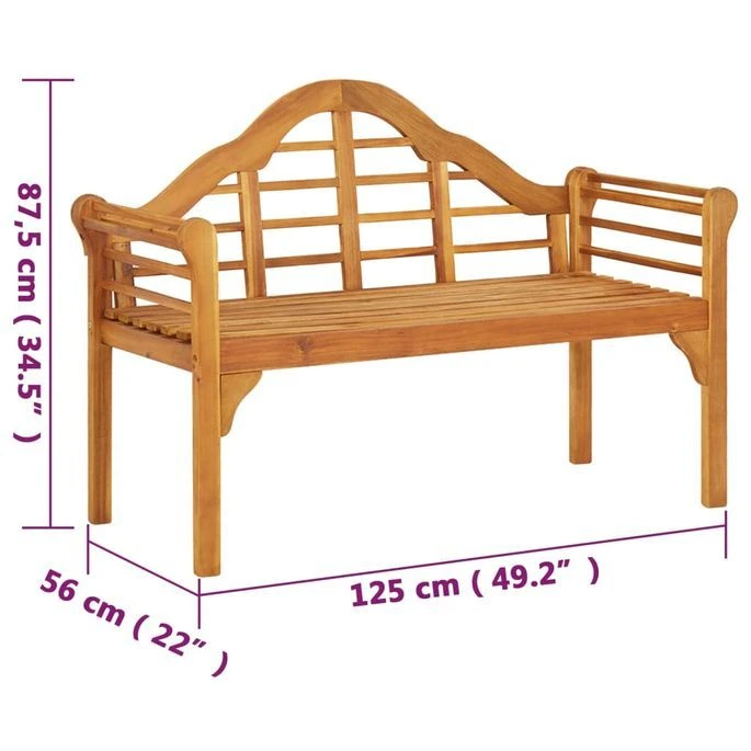 Banc De Jardin 125 Cm Bois D'acacia Solide 7 Banc De Jardin 125 Cm Bois D'acacia Solide – Image 7