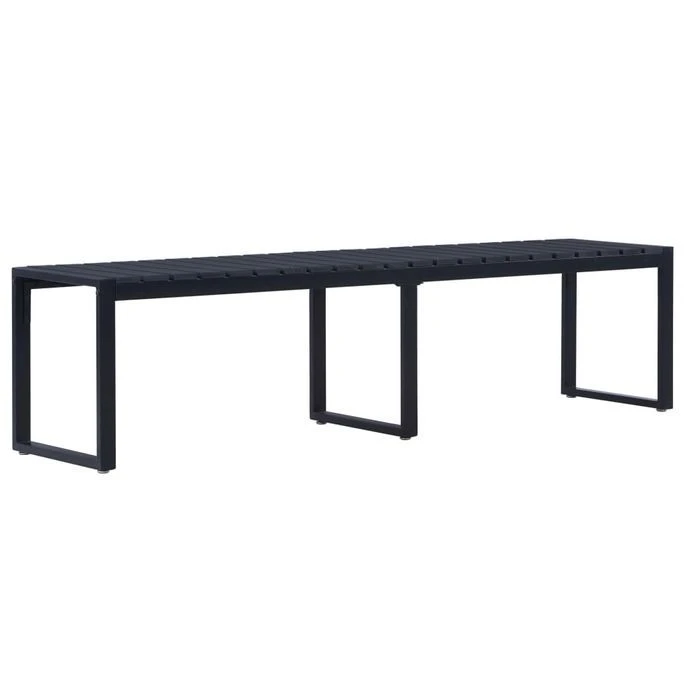 Banc De Jardin 180 Cm Panneau PS Noir 1 Banc De Jardin 180 Cm Panneau PS Noir