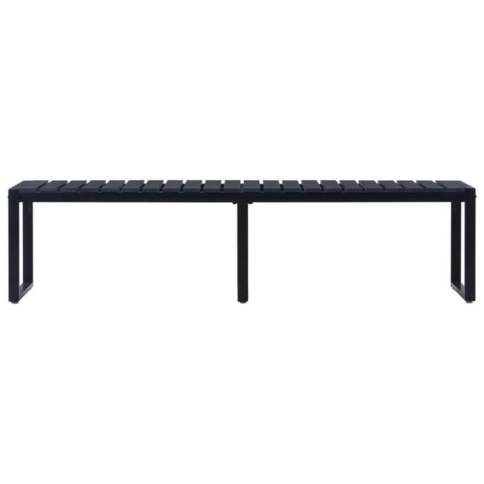 Banc De Jardin 180 Cm Panneau PS Noir 2 Banc De Jardin 180 Cm Panneau PS Noir – Image 2
