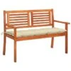 Banc De Jardin 2 Places Avec Coussin 120 Cm Bois D'eucalyptus 11