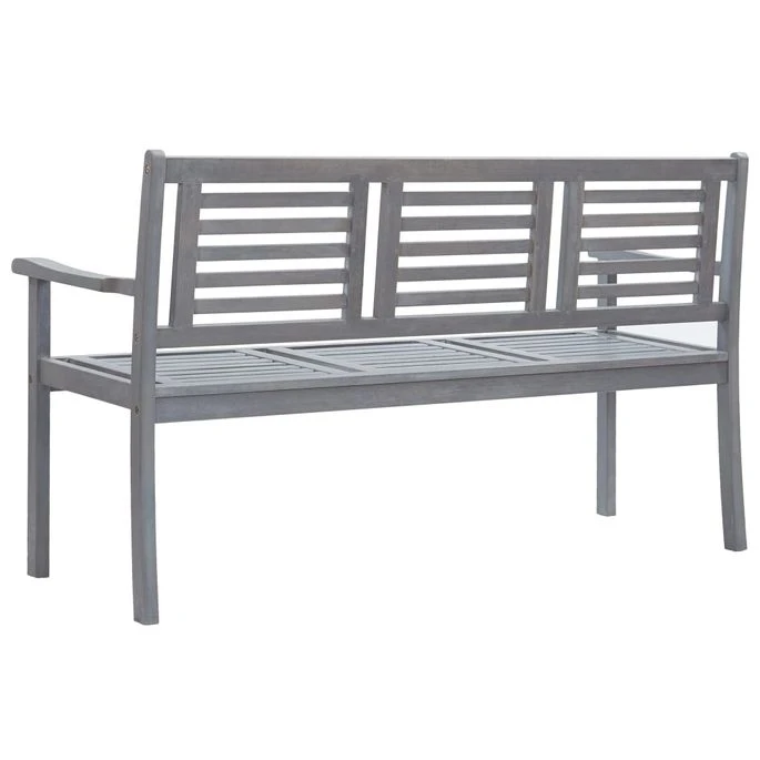 Banc De Jardin 3 Places Avec Coussin 150 Cm Gris Eucalyptus 4 Banc De Jardin 3 Places Avec Coussin 150 Cm Gris Eucalyptus – Image 4