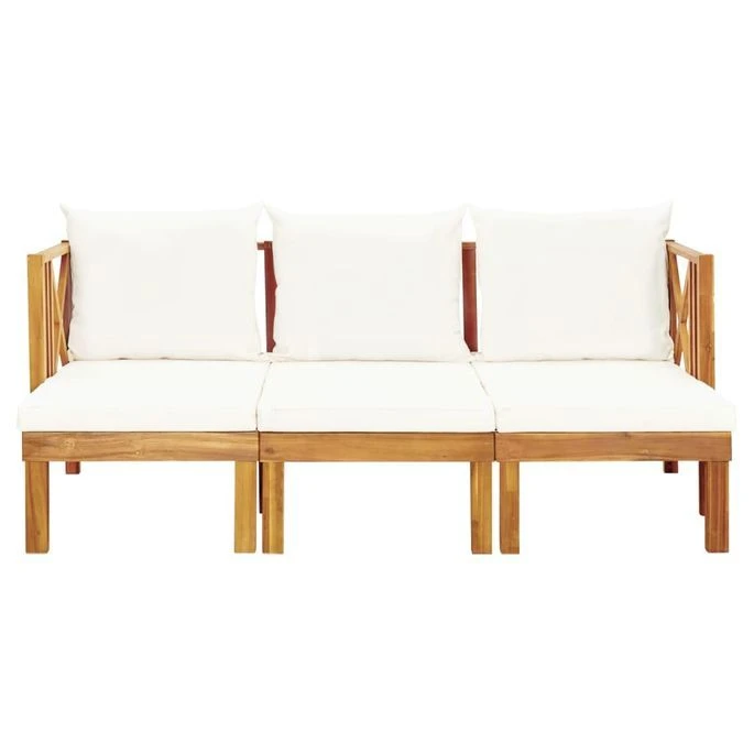 Banc De Jardin 3 Places Et Coussins 179 Cm Bois D'acacia Massif 2 Banc De Jardin 3 Places Et Coussins 179 Cm Bois D'acacia Massif – Image 2