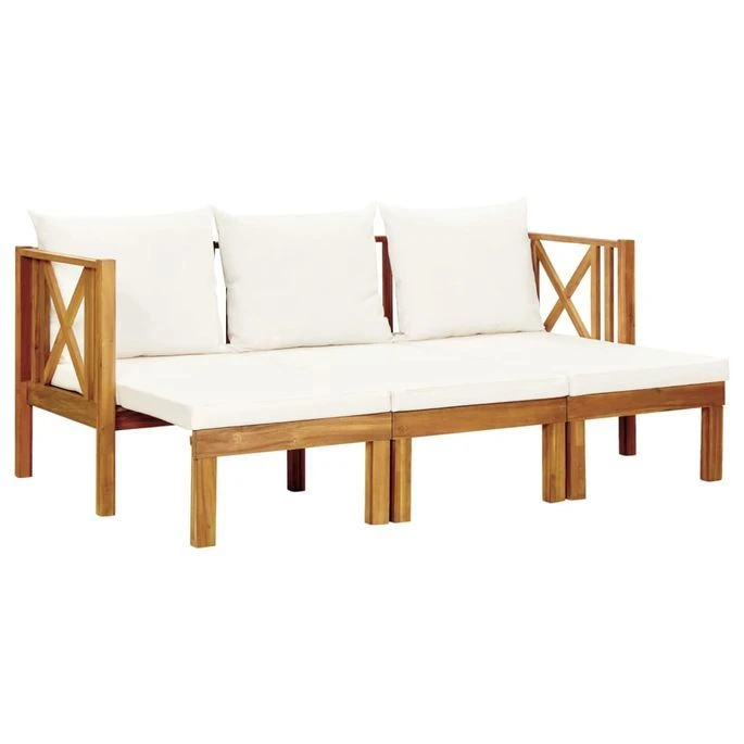 Banc De Jardin 3 Places Et Coussins 179 Cm Bois D'acacia Massif 5 Banc De Jardin 3 Places Et Coussins 179 Cm Bois D'acacia Massif – Image 5