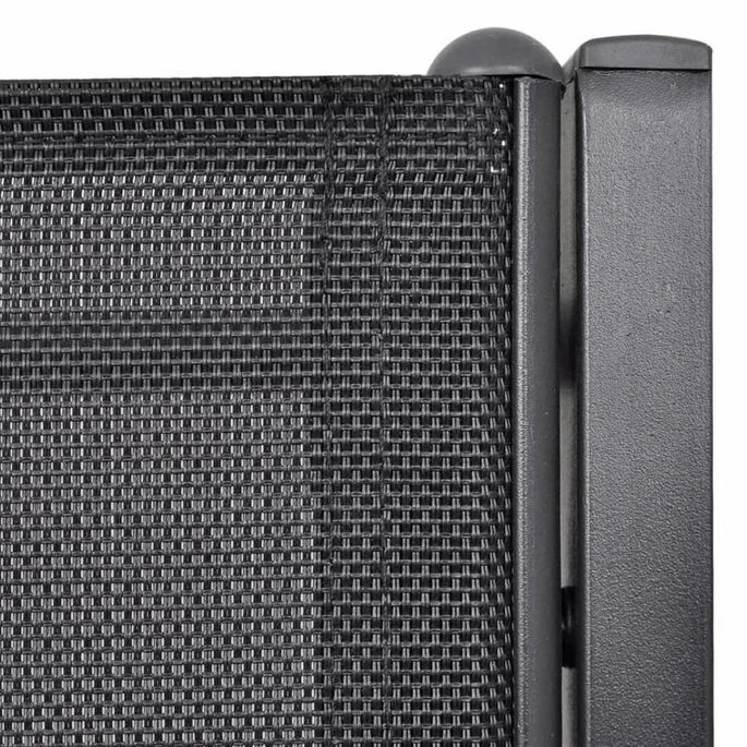 Banc De Jardin à 2 Places 131 Cm Acier Et Textilène Noir 5 Banc De Jardin à 2 Places 131 Cm Acier Et Textilène Noir – Image 5