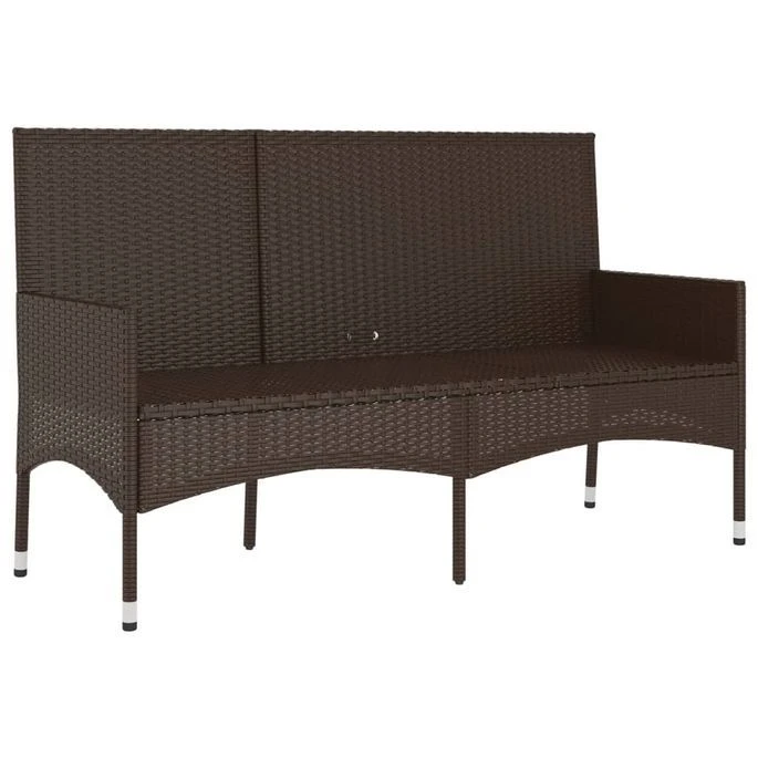 Banc De Jardin à 3 Places Avec Coussins Marron Résine Tressée 4 Banc De Jardin à 3 Places Avec Coussins Marron Résine Tressée – Image 4