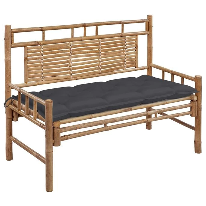 Banc De Jardin Avec Coussin 120 Cm Bambou 20 1 Banc De Jardin Avec Coussin 120 Cm Bambou 20
