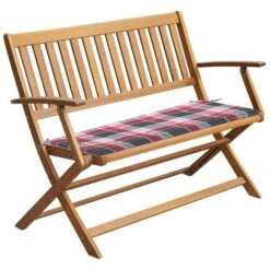 Banc De Jardin Avec Coussin 120 Cm Bois D'acacia Massif 11