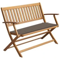 Banc De Jardin Avec Coussin 120 Cm Bois D'acacia Massif 8