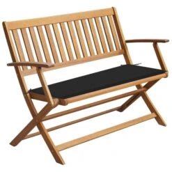Banc De Jardin Avec Coussin 120 Cm Bois D'acacia Massif 7