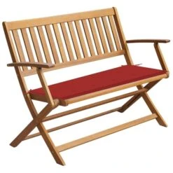Banc De Jardin Avec Coussin 120 Cm Bois D'acacia Massif 2