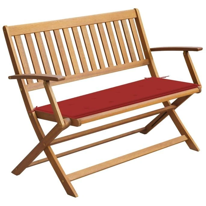 Banc De Jardin Avec Coussin 120 Cm Bois D'acacia Massif 2 1 Banc De Jardin Avec Coussin 120 Cm Bois D'acacia Massif 2