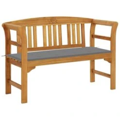 Banc De Jardin Avec Coussin 120 Cm Bois D'acacia Massif 51