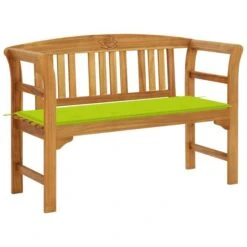 Banc De Jardin Avec Coussin 120 Cm Bois D'acacia Massif 53