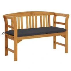 Banc De Jardin Avec Coussin 120 Cm Bois D'acacia Massif 57