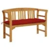 Banc De Jardin Avec Coussin 120 Cm Bois D'acacia Massif 58