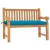 Banc De Jardin Avec Coussin 120 Cm Bois De Teck Massif 6