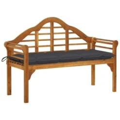 Banc De Jardin Avec Coussin 135 Cm Bois D'acacia Massif 17