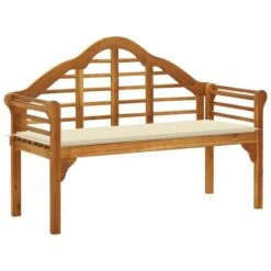 Banc De Jardin Avec Coussin 135 Cm Bois D'acacia Massif 26