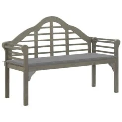 Banc De Jardin Avec Coussin 135 Cm Bois D'acacia Massif Gris 20