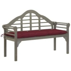 Banc De Jardin Avec Coussin 135 Cm Bois D'acacia Massif Gris 11