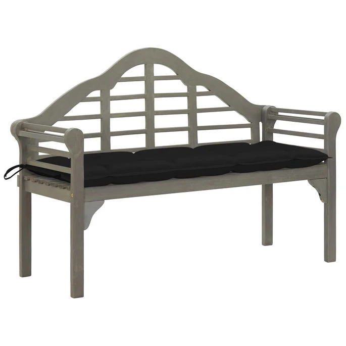 Banc De Jardin Avec Coussin 135 Cm Bois D'acacia Massif Gris 9 1 Banc De Jardin Avec Coussin 135 Cm Bois D'acacia Massif Gris 9
