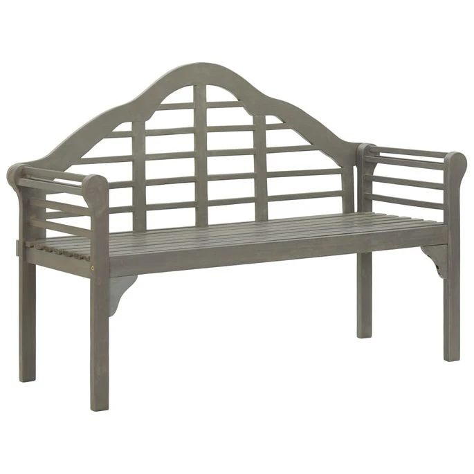 Banc De Jardin Avec Coussin 135 Cm Bois D'acacia Massif Gris 9 2 Banc De Jardin Avec Coussin 135 Cm Bois D'acacia Massif Gris 9 – Image 2