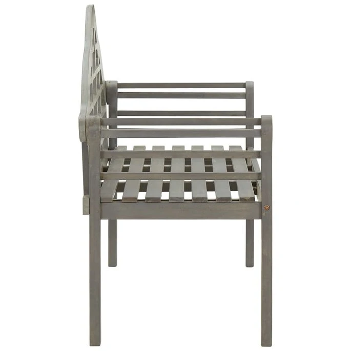 Banc De Jardin Avec Coussin 135 Cm Bois D'acacia Massif Gris 9 4 Banc De Jardin Avec Coussin 135 Cm Bois D'acacia Massif Gris 9 – Image 4