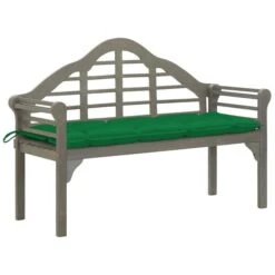 Banc De Jardin Avec Coussin 135 Cm Bois D'acacia Massif Gris 7