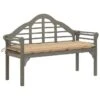 Banc De Jardin Avec Coussin 135 Cm Bois D'acacia Massif Gris 5