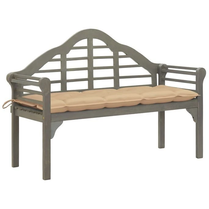 Banc De Jardin Avec Coussin 135 Cm Bois D'acacia Massif Gris 5 1 Banc De Jardin Avec Coussin 135 Cm Bois D'acacia Massif Gris 5
