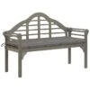 Banc De Jardin Avec Coussin 135 Cm Bois D'acacia Massif Gris 3